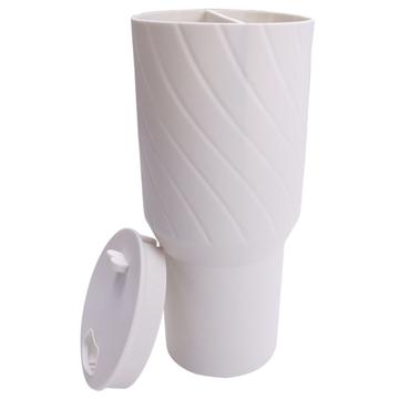 Fodera in silicone a 2 scomparti per bicchiere Stanley da 40 oz - Senza BPA - Beige