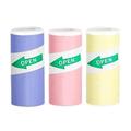 3 rotoli di carta termica autoadesiva per stampanti - 57x25mm - Blu / Rosa / Giallo