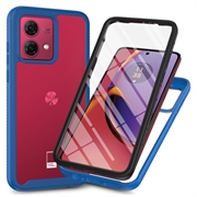 Custodia per Motorola Moto G84 serie 360 Protection - Blu / trasparente