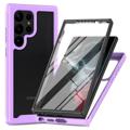 Custodia per Samsung Galaxy S23 Ultra 5G serie 360 Protection - Viola / Trasparente