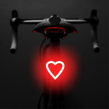 3664 Fanale posteriore della bicicletta creativo IPX2 impermeabile piccola bicicletta luce LED supporto USB di ricarica per il ciclismo all\'aperto - Cuore