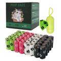 40 Rotoli di sacchetti monouso per cacca di cane con dispenser - Colori misti - 600 pezzi.