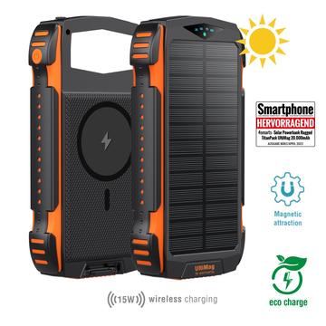 4smarts TitanPack UltiMag - Banca di energia solare robusta da 20000mAh - Arancione / Nero