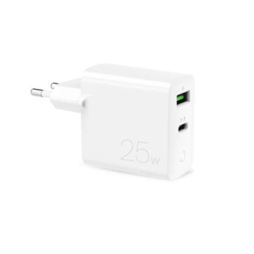 Caricabatterie da parete rapido Puro PD - 25W, USB-A, USB-C - Bianco