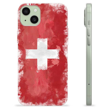 Custodia in TPU iPhone 15 Plus - Bandiera Svizzera