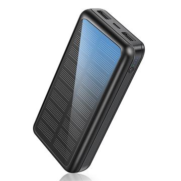 828P Solar Power Bank 30000mAh / Caricabatterie portatile definitivo per emergenze all\'aperto - Nero