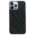 Pierre Cardin Leather Coated iPhone XR TPU Case with Kickstand - Black