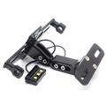 Regolabile CNC in lega di alluminio moto targa Holder Bike Light staffa telescopica con luce LED - Nero