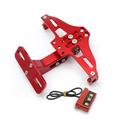 Regolabile CNC in lega di alluminio moto targa Holder Bike luce staffa telescopica con luce LED - Rosso