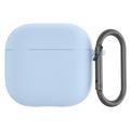 Custodia in silicone per AirPods 4 con moschettone - Blu