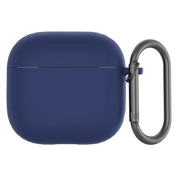 Custodia in silicone per AirPods 4 con moschettone - Blu Scuro