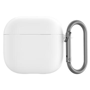 Custodia in silicone con moschettone per AirPods 4 - Bianco