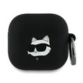 Custodia in silicone AirPods 4 Karl Lagerfeld Choupette Head 3D - Nera