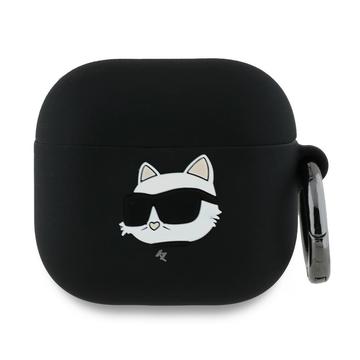 Custodia in silicone AirPods 4 Karl Lagerfeld Choupette Head 3D