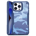 Custodia Ibrida Anti-Shock per iPhone 15 Pro Max - Camouflage - Blu