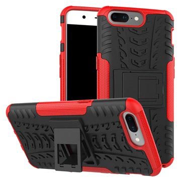 Custodia Ibrida Antiscivolo per OnePlus 5 - Rosso / Nero