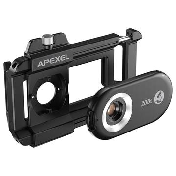 Apexel APL-MS100 Obiettivo per microscopio per smartphone con filtro CPL - Ingrandimento 100x