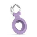 Custodia in silicone Apple AirTag Heart Design - Viola chiaro