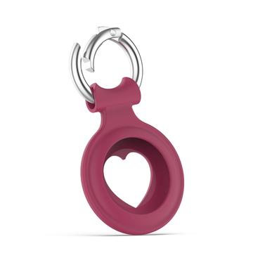 Custodia in silicone con design a cuore per Apple AirTag - Rosso vino