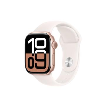 Apple Watch 10 GPS MWWH3QN/A - Fascia sportiva in alluminio, Light Blush, S/M, 42mm