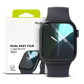 Pellicola protettiva per lo schermo Apple Watch Series 10 Ringke Dual Easy Film - 42mm - 3 pz. - Trasparente