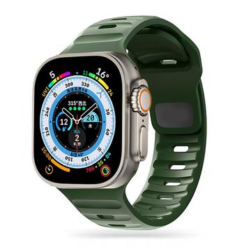 Apple Watch Series Ultra 2/Ultra/10/9/8/SE (2022)/7/SE/6/5/4/3/2/1 Cinturino in silicone Tech-Protect IconBand Line - 49mm/46mm/45mm/44mm/42mm - Verde Militare