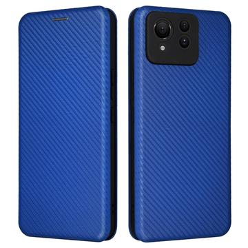 Custodia a Flip per Asus Zenfone 11 Ultra - Fibra di Carbonio - Blu