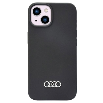 Custodia in Silicone Audi Metal Logo per iPhone 14 - Nera