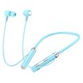 Cuffie Bluetooth sportive B3 9D Surround Stereo con archetto da collo in silicone - Blu