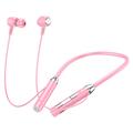 Cuffie Bluetooth sportive B3 9D Surround Stereo con archetto da collo in silicone - Rosa