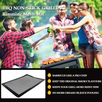 BBQ Grill Mesh Mat Tappetino antiaderente per grigliate Tappetino per grigliare sulla griglia del forno