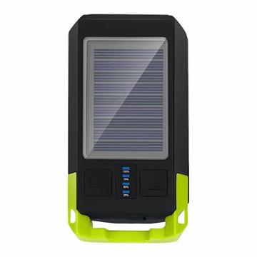 BG-1706 Luci per bicicletta ricaricabili USB+Solar Impermeabili 6 modalità di illuminazione Faro doppio per bicicletta con allarme clacson - Verde