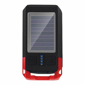 BG-1706 Luci per bicicletta ricaricabili USB+Solar Impermeabili 6 modalità di illuminazione Faro doppio per bicicletta con allarme clacson - Rosso