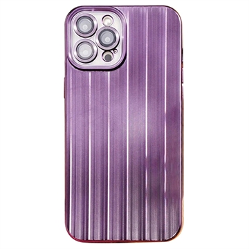 Custodia in TPU Spazzolato per iPhone 12 Pro con Protezione per Obiettivo Fotocamera - Viola