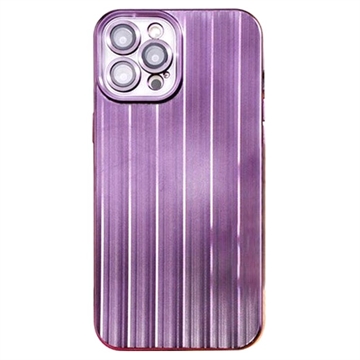 Custodia in TPU Spazzolato per iPhone 14 Pro con Protezione per Obiettivo Fotocamera - Viola