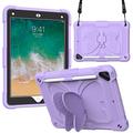 Forma di farfalla Kickstand PC + Silicone Tablet Cover con tracolla per iPad 9,7 pollici (2018)/(2017)/iPad Air 2 - Viola