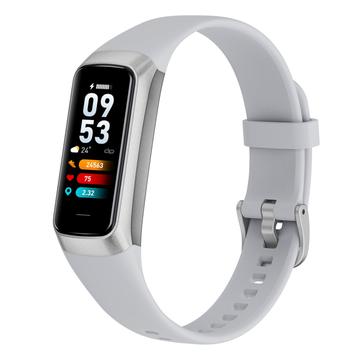 C60 1.1 pollici impermeabile Smart Watch Frequenza cardiaca Monitor di ossigeno nel sangue Rilevamento della temperatura corporea Fitness Tracker Sport Smart Wristband - Grigio