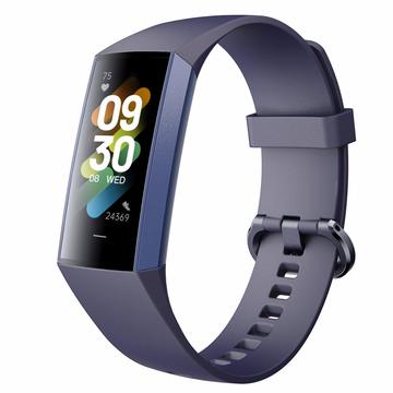 C80 Bracciale intelligente con schermo AMOLED da 1.1" e temperatura corporea con monitoraggio della frequenza cardiaca, della pressione sanguigna e dell\'ossigeno nel sangue - Blu