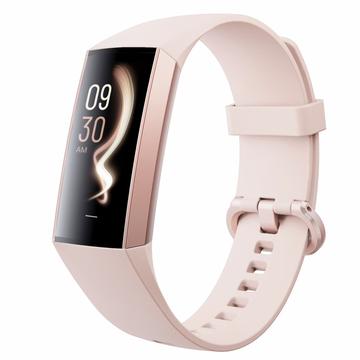 C80 Bracciale intelligente con schermo AMOLED da 1.1" e temperatura corporea con monitoraggio della frequenza cardiaca, della pressione sanguigna e dell\'ossigeno nel sangue (Confezione aperta - Bulk soddisfacente) - Oro / Rosa