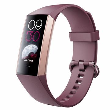 C80 Bracciale intelligente con schermo AMOLED da 1.1" e temperatura corporea con monitoraggio della frequenza cardiaca, della pressione sanguigna e dell\'ossigeno nel sangue - Rosso vino