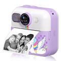 CP02 Fotocamera digitale HD per bambini con stampante termica e scheda TF da 32 G - Viola