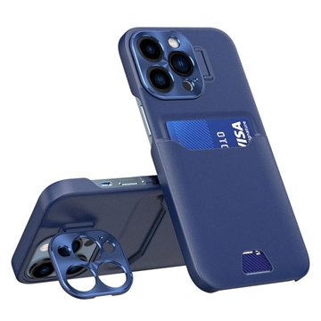 Cover per iPhone 14 Pro con Porta Carte CamStand - Blu Scuro