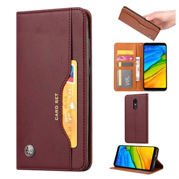 Custodia a Portafoglio per OnePlus 6T - Serie Card Set - Vino Rosso