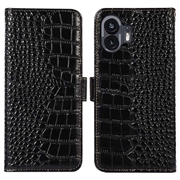 Custodia in Pelle a Portafoglio Serie Crocodile con RFID per Nothing Phone (2)