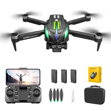 Drone quadricottero brushless con motore evitante D10, telecamera HD e 3 batterie