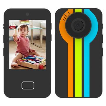 D16 Fotocamera per bambini con doppio obiettivo / Telefono giocattolo con scheda di memoria da 32G - Nero