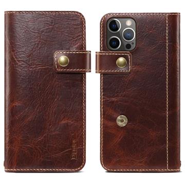 Custodia in Pelle Portafoglio Denior Vintage Series per iPhone 14 Pro - Marrone