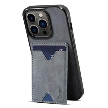 Custodia in TPU Denior Cavalletto Porta Carte per iPhone 14 Pro - Grigio