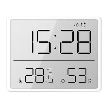 Sveglia digitale / Orologio elettrico LCD - Calendario, temperatura e umidità - Bianco