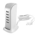 Dudao A5EU Caricatore USB 5x con cavo di alimentazione UE incorporato - 25W - Bianco